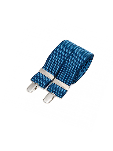 Bretelles larges à pinces - micro motifs bleu sur fond navy
