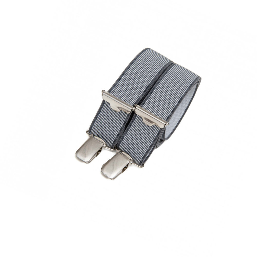 Skinny clip-on suspenders – Mottled grey
